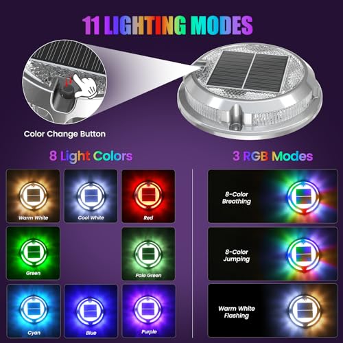 12 Pack Outdoor Solar Deck Lights Multicolored (12 Count)