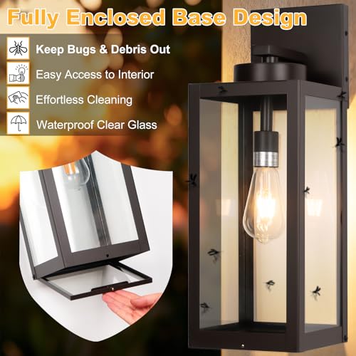 20" Oil Rubbed Bronze Large Outdoor Wall Lights with Closed Bottom (2 Count)