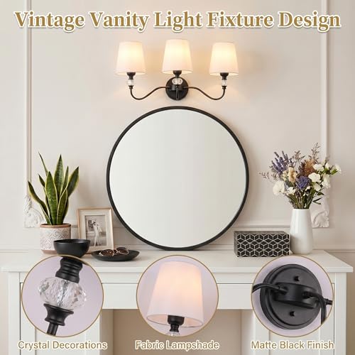 3 Light Bathroom Vanity Light Fixtures Over Mirror