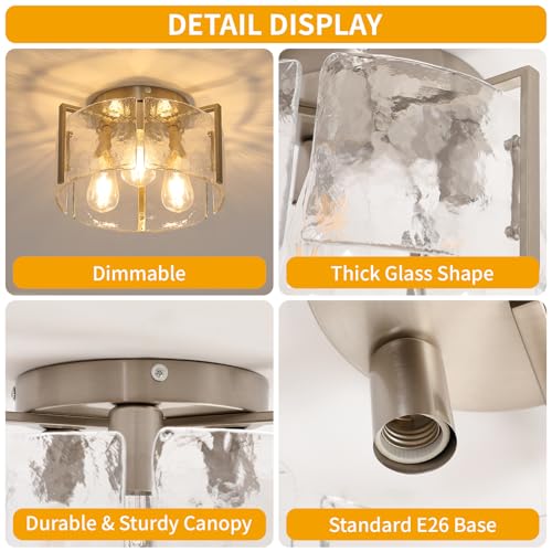 Modern 3 Light Semi Flush Mount Ceiling Light