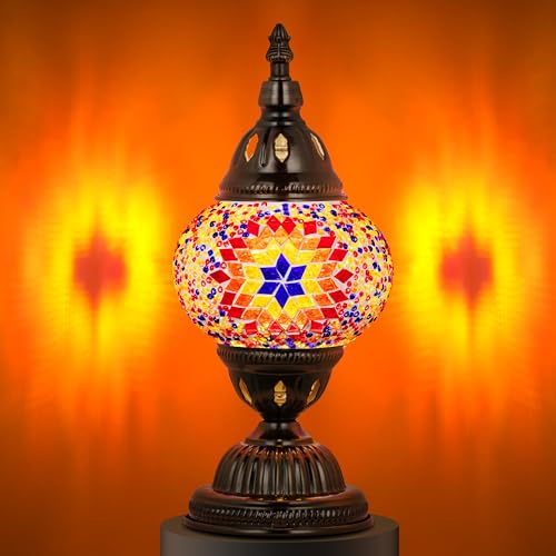 Turkish Mosaic Lamp Stained Glass Table Lamp with Tiffany Style