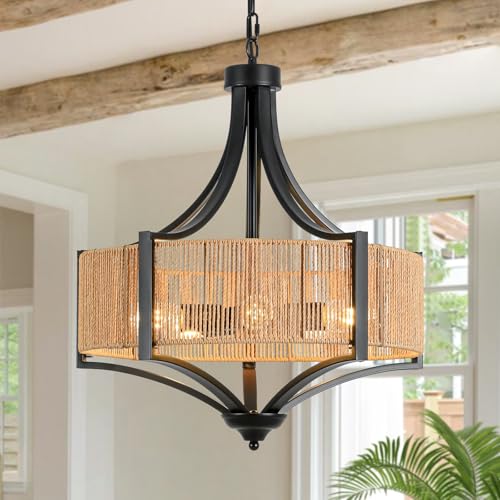 20" Rattan Chandelier