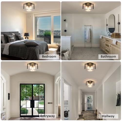 Black Flush Mount Ceiling Light Fixture