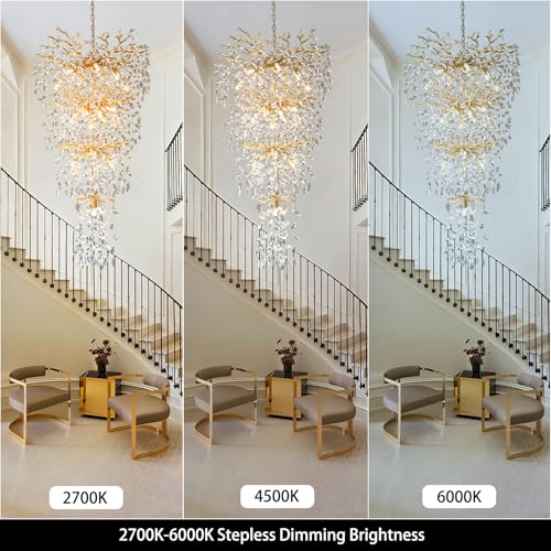 90'' Long Crystal Chandelier for High Ceilings