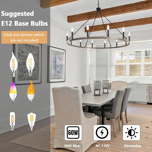 38" Wagon Wheel Chandelier