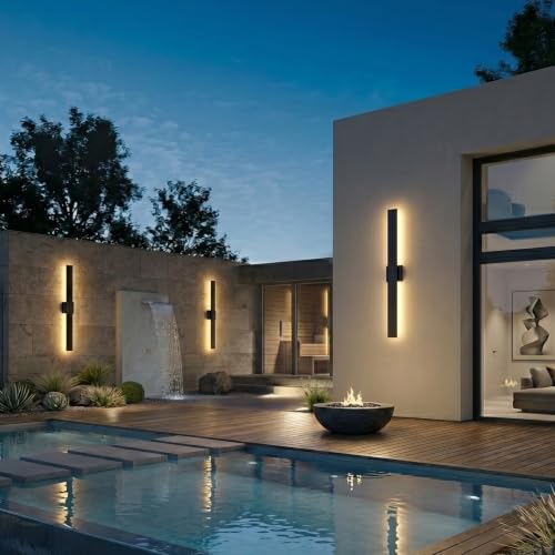 2 Pack LED Outdoor Wall Lights Dimmable (39.3in)