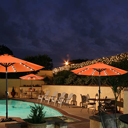 9ft Patio Umbrella with Solar Lights