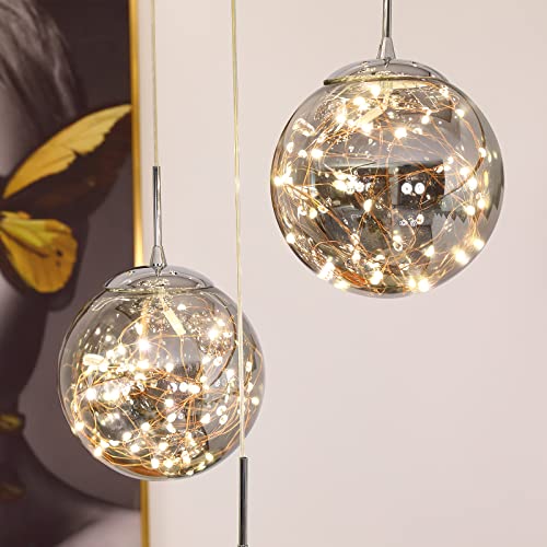 10 Light LED Staircase Chandelier Crystal Ceiling Lights Large Chandeliers for High Ceilings (127 Count)