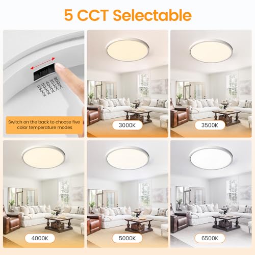LED Flush Mount Ceiling Light Fixture (8 Count)