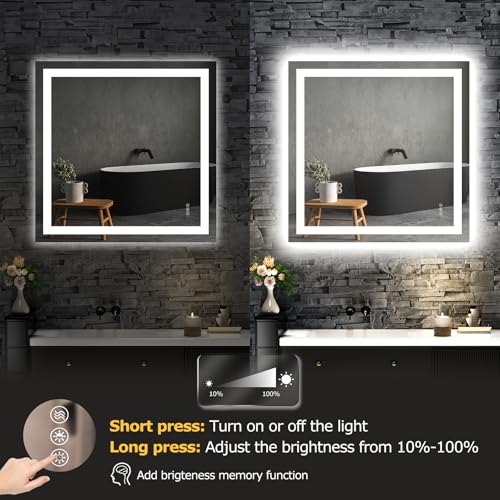 36"X36" LED Bathroom Mirror with Lights
