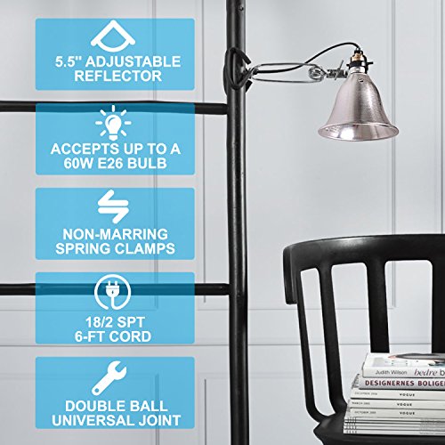Clamp Lamp Light 60 Watt with 5.5 Inch Aluminum Reflector (2 Count)