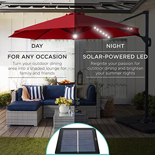 10ft Solar LED Cantilever Patio Umbrella