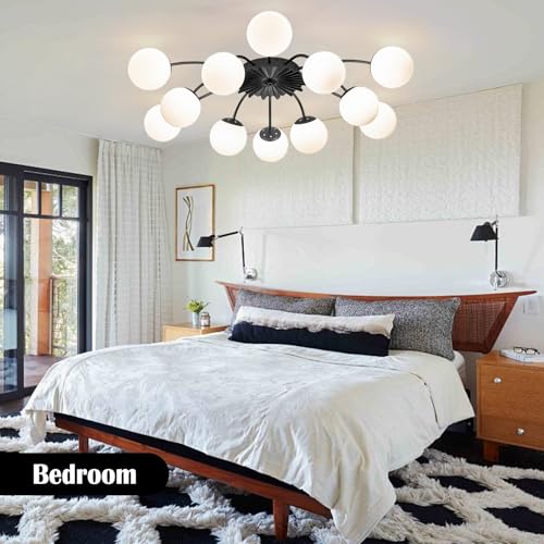12 Light Milk Glass Pendant Light