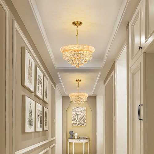 Gold Crystal Chandeliers for Dining Room