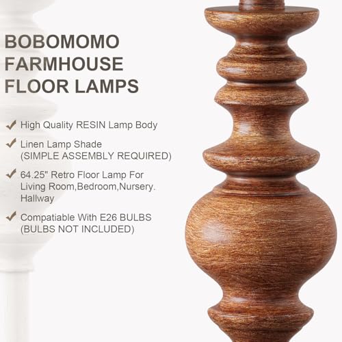 64.25" Rustic Floor Lamp for Living Room (Antique Brown)
