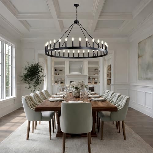 Black Wagon Wheel Chandelier
