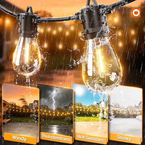 72FT Outdoor String Lights with 36 Dimmable Edison Bulbs for Patio (72 Foot)