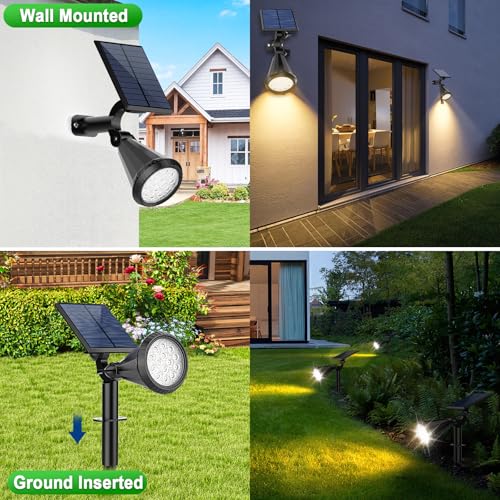 8 Pack Solar Spot Lights Outdoor Waterproof 180 Adjustable Solar Powered Landscape Lights for Yard (8 Count)