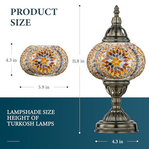 Turkish Mosaic Lamp Stained Glass Table Lamp with Tiffany Style