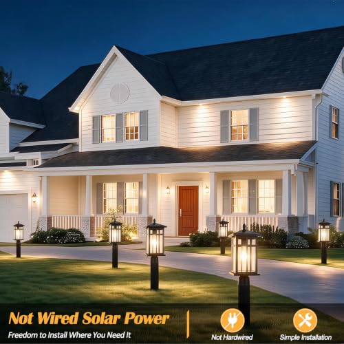 Post Solar Lights Outdoor 19" Solar Post Lights for Outside
