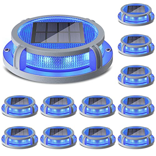 Solar Deck Lights Outdoor 2 Modes 16 LEDs 12 Pack (12 Count)