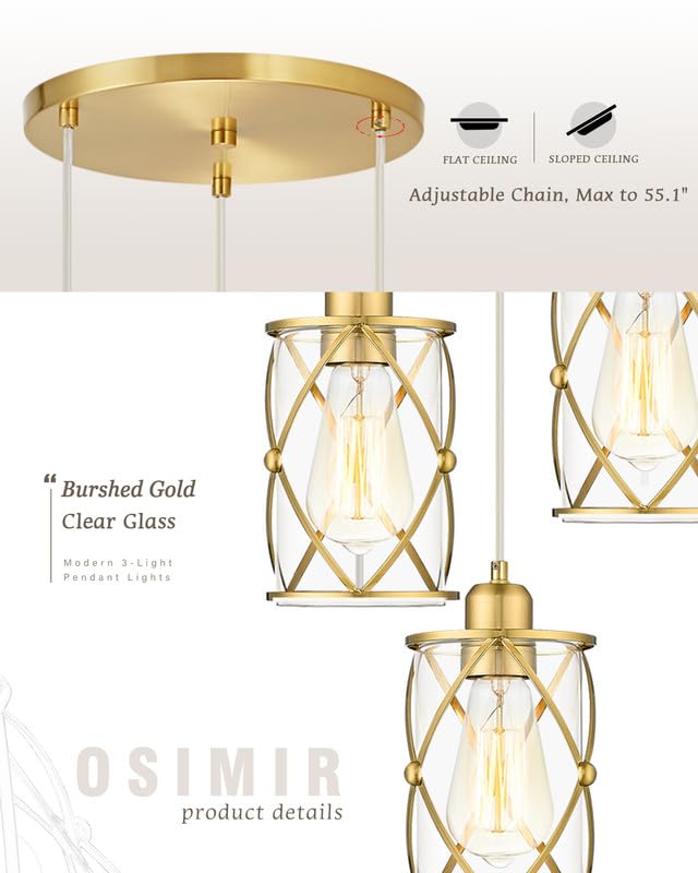 Brushed Gold Dining Room Chandeliers Light Fixtures