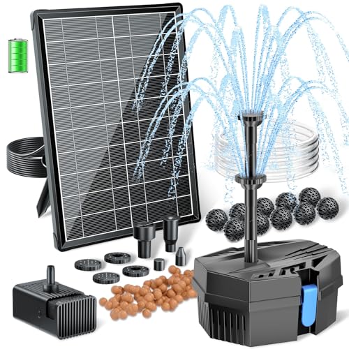 Solar Fountain Pump with Pond Filter Kit Built