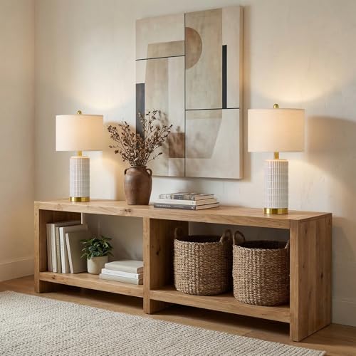 Ceramic Table Lamps Set of 2 for Bedroom Living Room (2 Count)