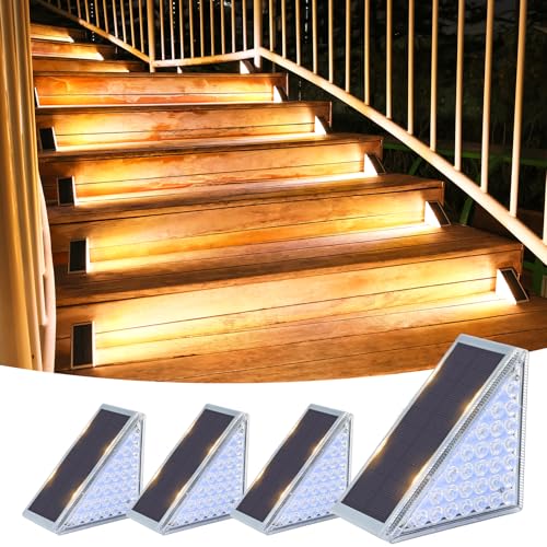 Solar Step Lights for Outside 4 Pack (4 Count)