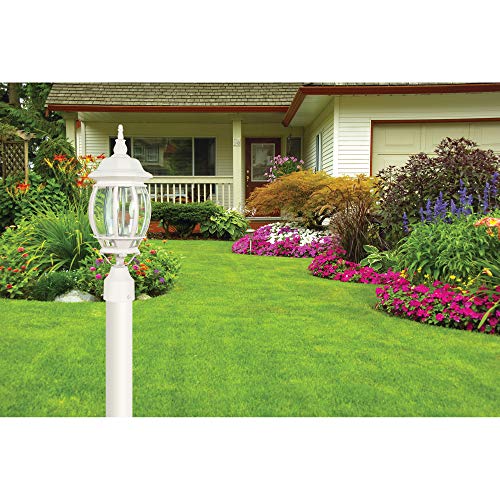 60/897, 3-Light Outdoor Post Lantern, White, Beveled Glass
