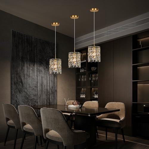 Modern K9 Gold Crystal Pendant Lights Kitchen Island Set of 3 (3 Count)