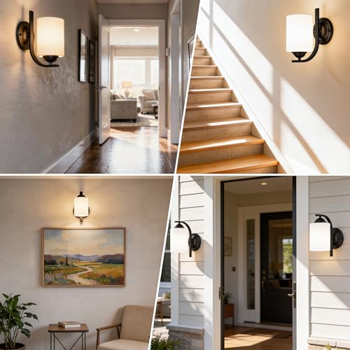 Black Wall Sconces Lights for Bathroom (2 Count)