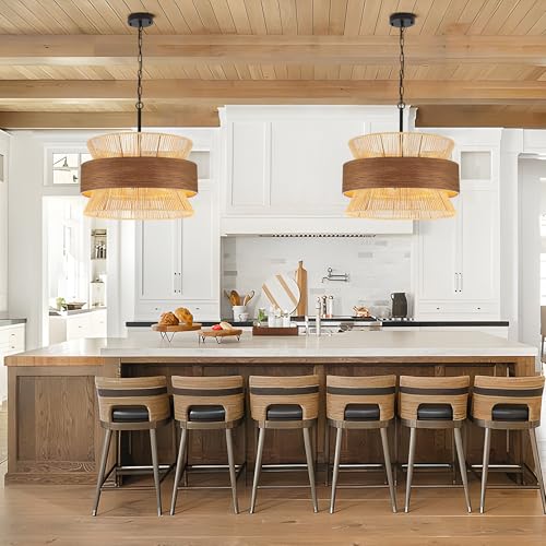5 Lights Boho Rattan Chandelier