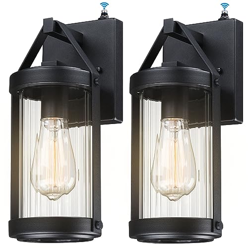 2 Pack Dusk to Dawn Sensor Black Outdoor Wall Sconce Lightings (2 Count)