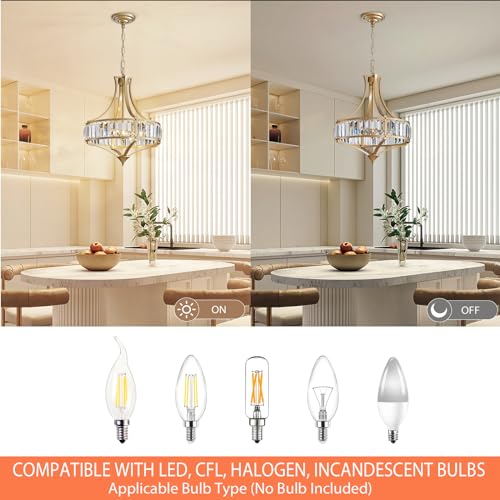Modern Gold Crystal Chandeliers for Dining Room Pendant 4