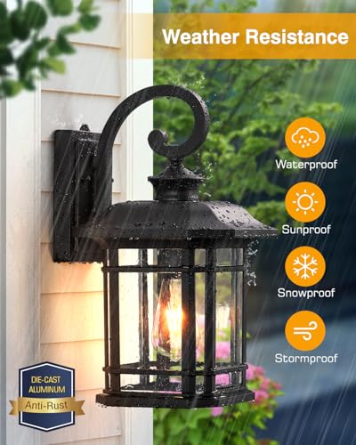 16.7" Large Black Dusk to Dawn Outdoor Lighting