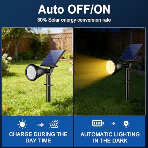Solar Lights Outdoor Waterproof Flag Spotlights 2 Pack (2 Count)