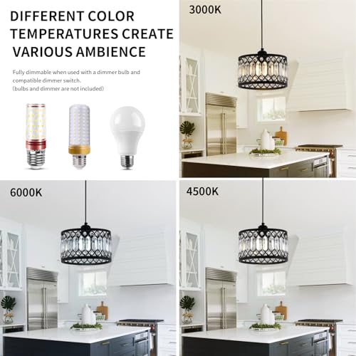 Crystal Black Pendant Light Fixture