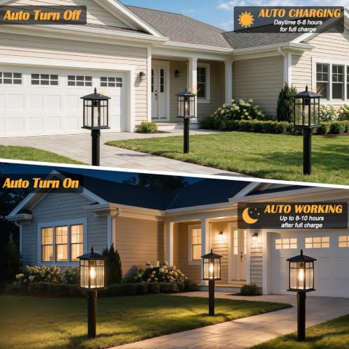 Post Solar Lights Outdoor 19" Solar Post Lights for Outside