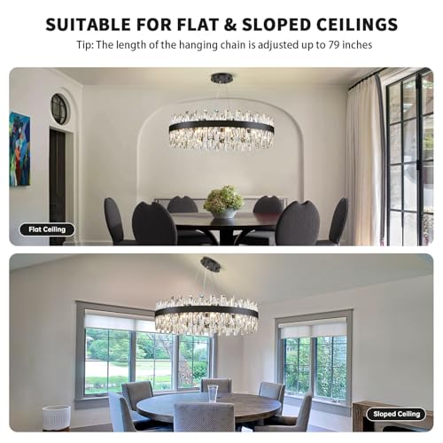 Modern Black Crystal Chandelier Lights