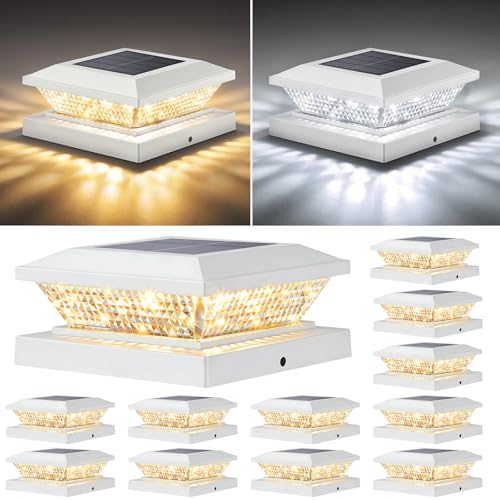 4x4 Solar Post Cap Lights Outdoor 12 Pack (12 Count)