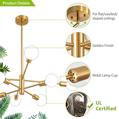Chandeliers for Dining Room Gold 8