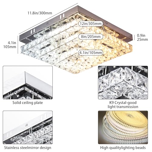 11.8" Crystal Ceiling Light