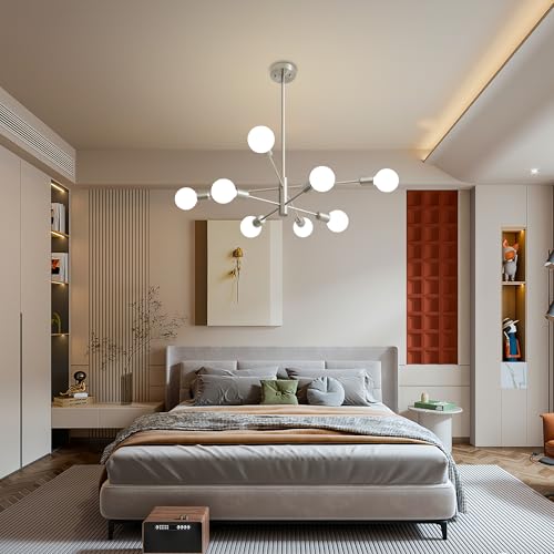 Chandeliers for Dining Room Brushed Nickel 8Light Modern Kitchen Chandelier