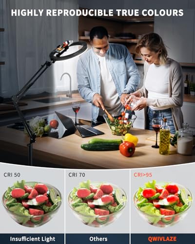 10" Ring Light Tripod for iPhone Overhead Phone Mount Holder