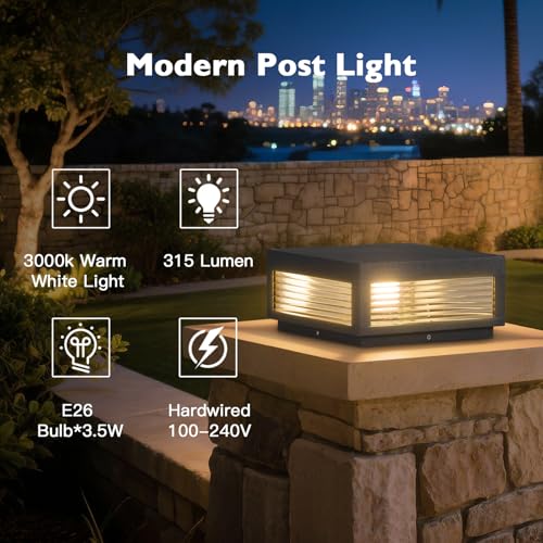 Glass Post Lights Hard Wired