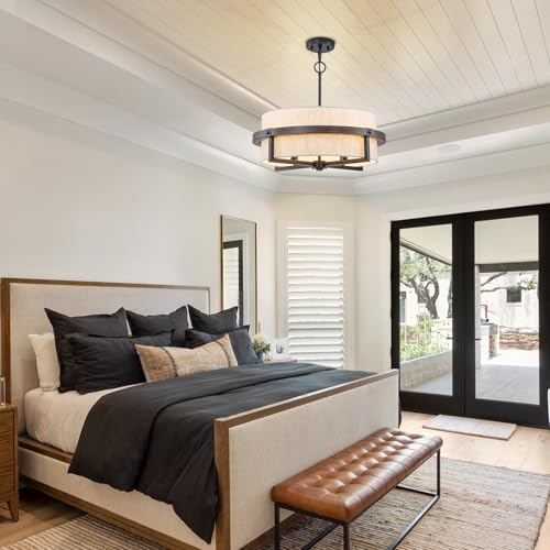 22" Drum Chandeliers for Dining Room with Off