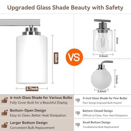 4 Light Brushed Nickel Bathroom Light Fixtures Over Mirror 27 Inches