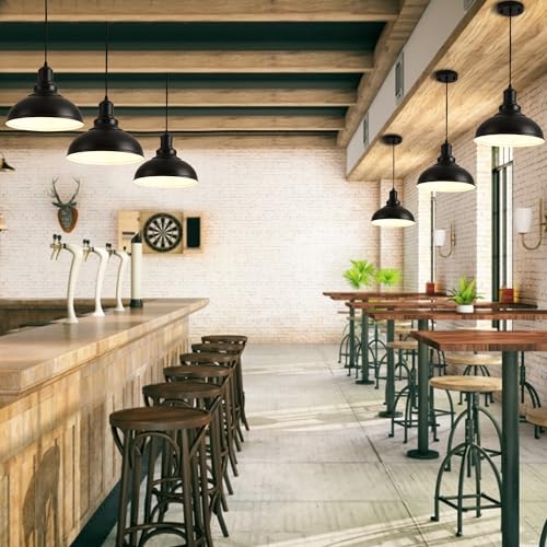 2PCS Matte Black Pendant Lights (2 Count)