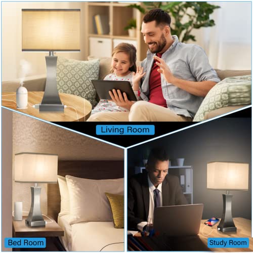 21.6" 3 Way Dimmable Touch Bedside Lamp USB